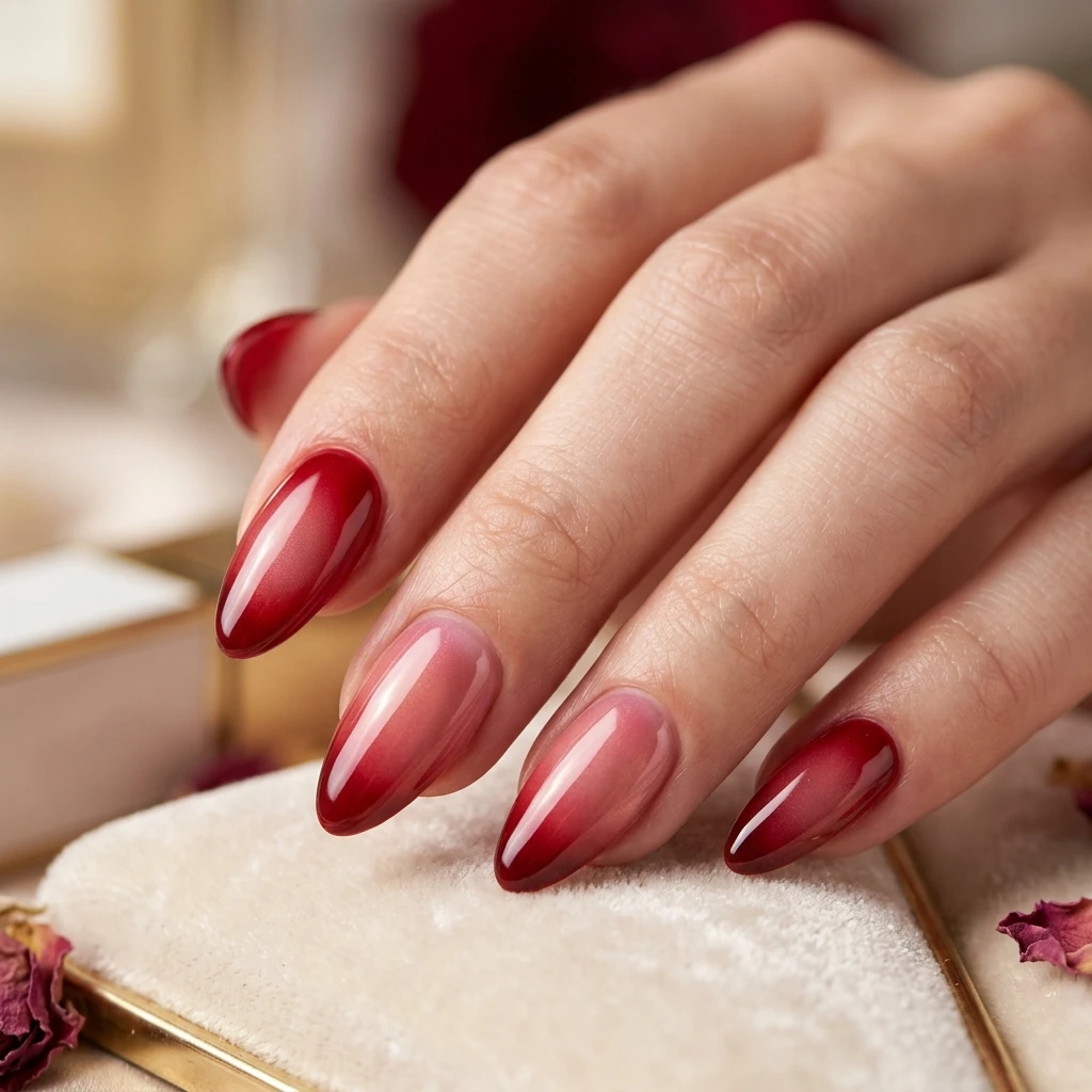 Red Almond Nails